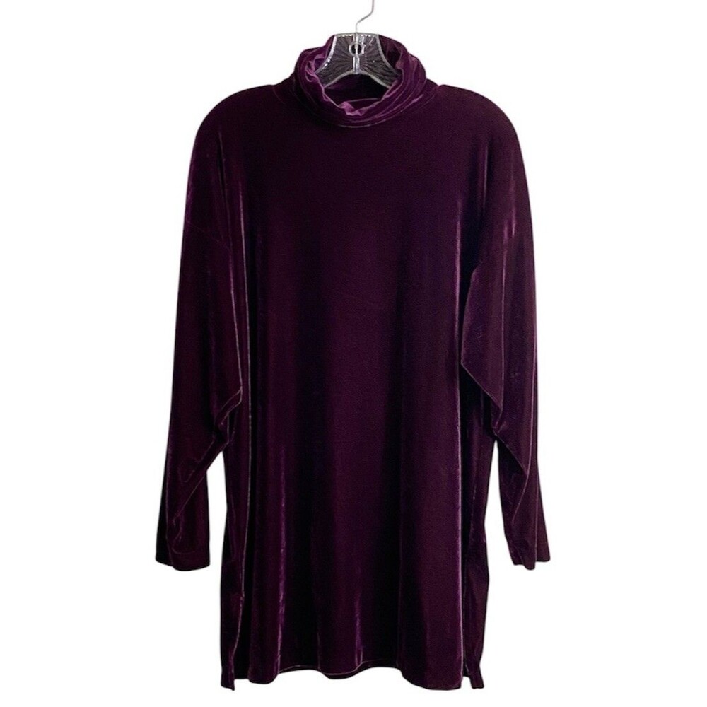 Classiques Entier Nordstrom Purple Velvet Turtleneck Mini Dress M Whimsigoth 90s